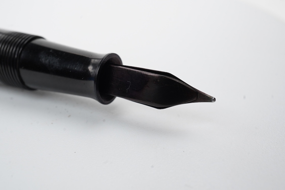 A large Waterman fully covered gold filled fountain pen, lever filler, in fine barley pattern - No.2 Waterman nib